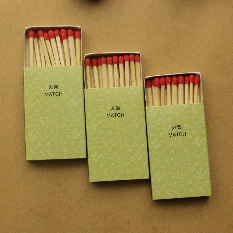 Custom printed logo green fresh hotel hot pot takeaway publicity gift matchbox 100 boxes