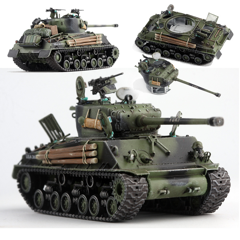 Am 1/72 American M4A3E8 Sherman Tank Fury Internal Version Printed Finished Model