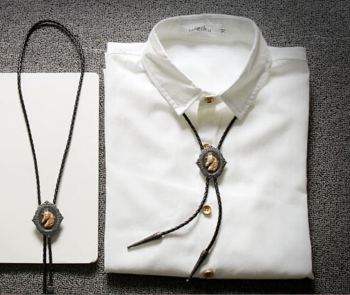 Korean Style Shirt Necklace Accessory Bolo Tie Rope for Men and Women Long Fashion Pendant Hanging Ornament Clothing Decoration Pendant Piece