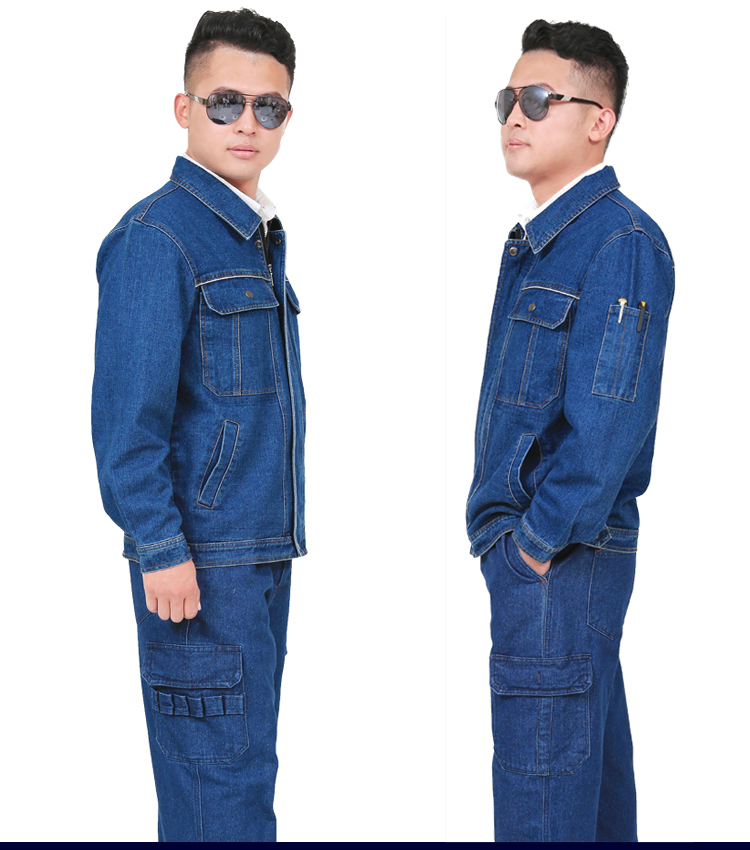 Bông nguyên chất dày thợ hàn phù hợp với nam xưởng xưởng chống quần áo bảo vệ quần áo denim công nhân chống mài mòn dụng cụ pijama nam