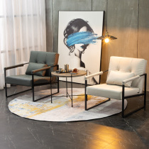 Wrought iron sofa chair cafe living room modern simple milk tea shop with sofa chair art lazy single sofa chair