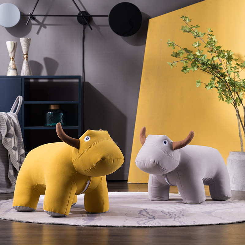 Creative cow low stool sitting stool footstool sofa stool shoe stool creative calf stool animal stool festive gift changing shoe stool