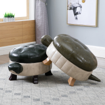 Solid wood footstool creative turtle stool leather stool sofa stool footrest low stool shoe trial stool wealth and fortune doorway shoe changing stool