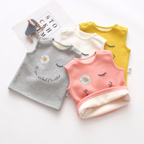 Baby vest autumn and winter wear plus velvet for boys and women sleeveless bottoming coat cotton warm vest baby small waistcoat