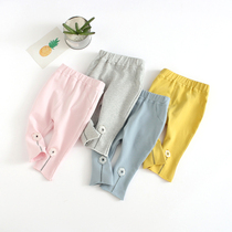 Female baby pants Spring and Autumn outside wearing foreign childrens Bell pants girls butt pants open file cotton baby big pp pants