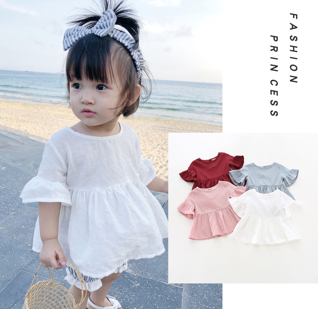 Baby girl summer dress, Western style, Korean style skirt, cotton lotus leaf skirt