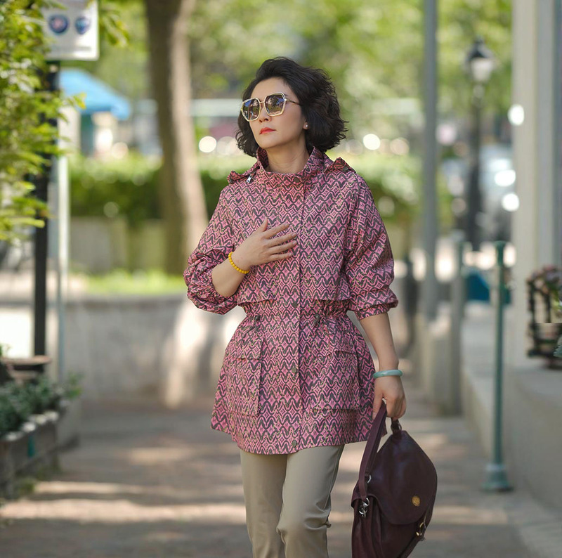 Butterfly Flower Spring Fashionable and Unique Eye-Catching Trendy Large Pocket Printed Hooded Trench Coat 252056+520113