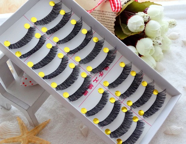 10 cặp lông mi giả thủ công dày tự nhiên chéo thoải mái bắt nguồn từ bông F21 trang điểm khói gợi cảm - Lông mi giả keo dán mi giả