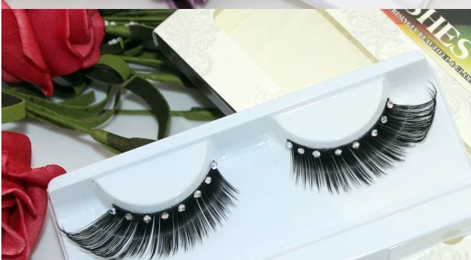 Ảnh cưới cô dâu sân khấu biểu diễn phong cách thiết kế nghệ thuật nạm kim cương phóng đại lông mi giả Z06 - Lông mi giả
