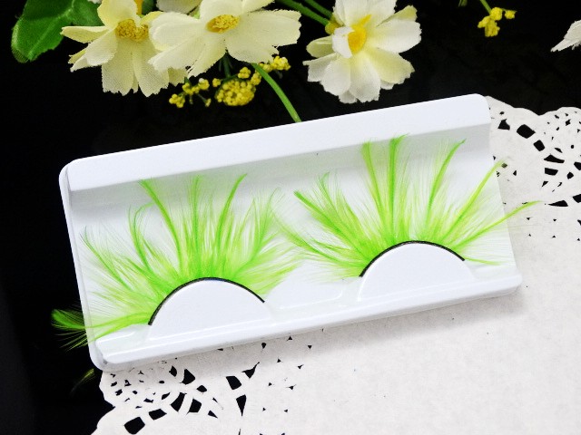 Lông mi giả lông vũ Y212 Giai đoạn sáng tạo kịch tính Trình diễn kịch Bài hát và điệu nhảy Halloween Lông mi xanh - Lông mi giả long mi gia