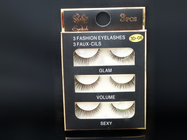 3 cặp lông mi giả 3D ba chiều nhiều lớp tự nhiên lộn xộn thực tế Hàn Quốc trang điểm nude trang điểm mở rộng lông mi - Lông mi giả mi giả