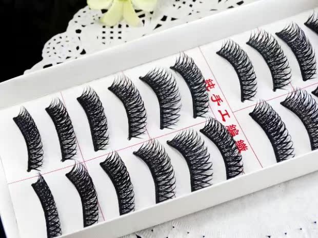 Mí mắt đơn 10 cặp lông mi giả dày chéo sân khấu lộn xộn trang điểm hộp đêm catwalk cứng cuống rộng mi giả 5d