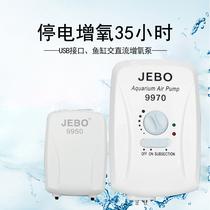 Jiabao AC DC Dual-use Oxygen Pump Mute Oxygenation Pump Lithium Battery Portable Outdoor Fishing USB Charging