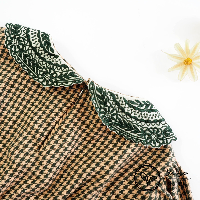 99 No Withdrawal Bud Bud Baby Bonjour 19AW Girl Embroidered Collar Gig Donut Dress Exclusive