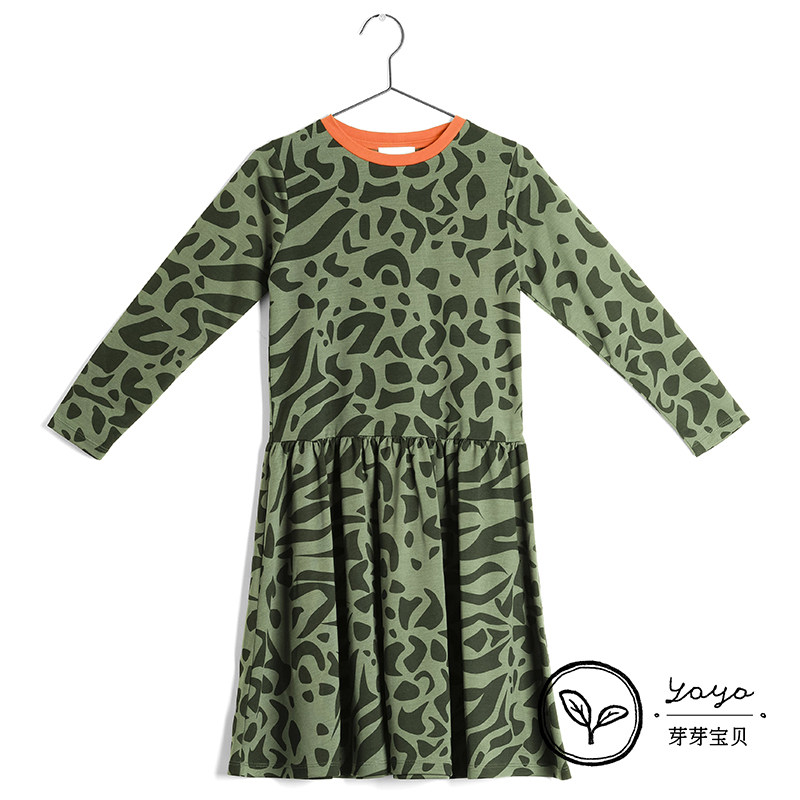 99 Bud Baby Wolf and Rita Girl round the BAO WEN long sleeved dress
