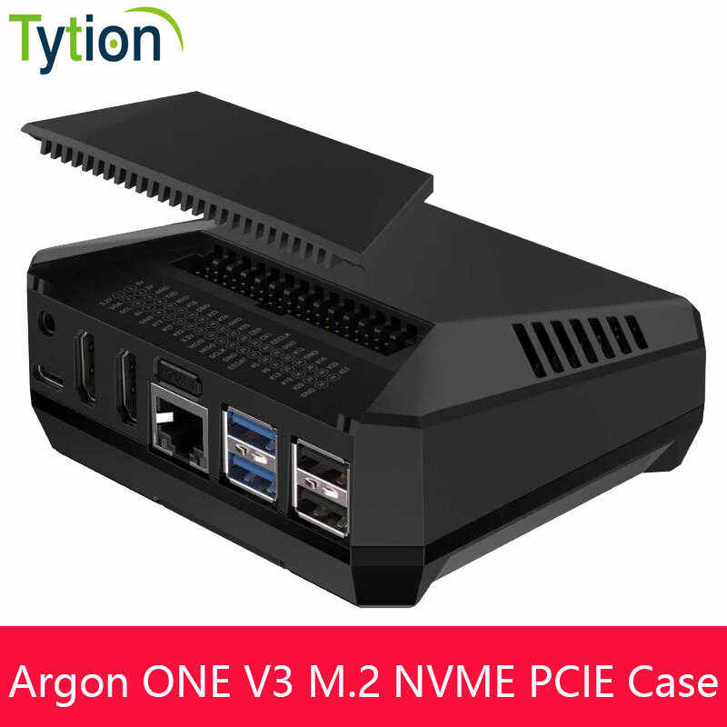 树莓派5铝合金外壳内置风扇 Argon ONE V3 M.2固态硬盘NVME扩展板