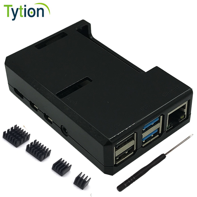Raspberry Pi 4B ABS保护壳 附散热片的开发板外壳 tytion品牌 T-227保护盒