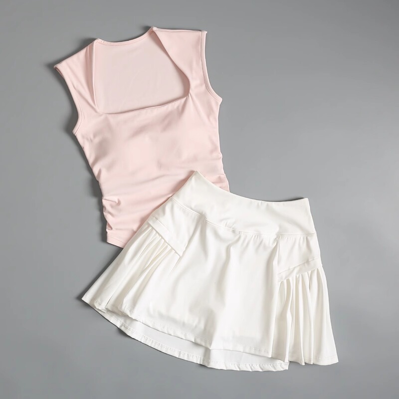 Mdcw Milan Style Sports Suit for Women 2026 Summer Side Breast-Covering Yoga Vest Fitness Clothing Tennis Skirt