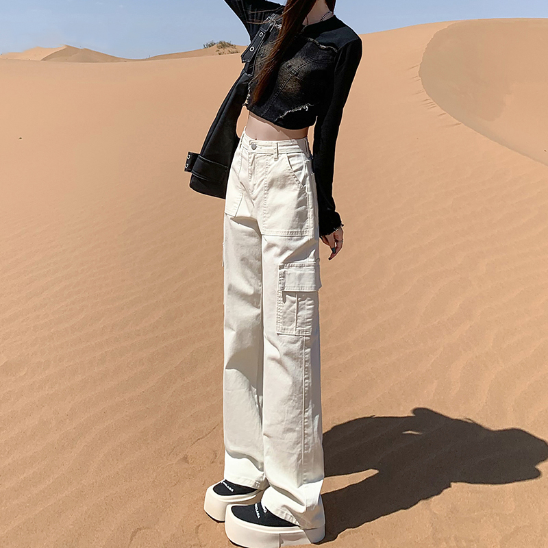 Mdcw Milan Style Narrow Wide-Leg Jeans for Women 2026 Spring and Autumn New American High-Waisted Design Work Pants