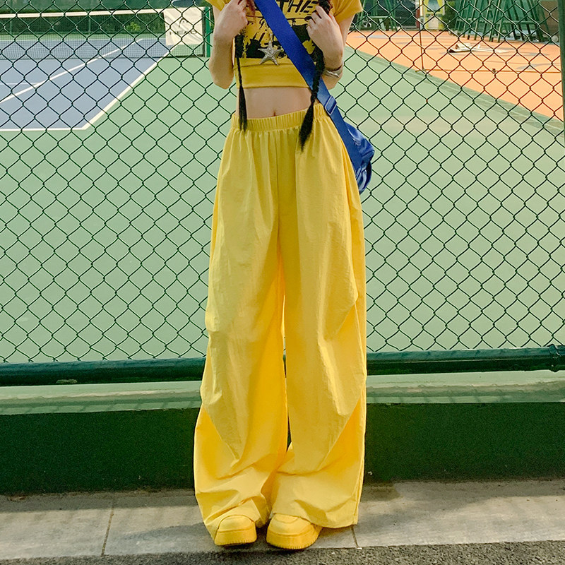 Milan Style Mdcw Bright Yellow Cargo Pants for Women, Summer 2026 New Model, Jazz Dance, Hiking, Dopamine Dance Pants Milan Style Mdcw Bright Yellow Cargo Pants for Women, Summer 2026 New Model, Jazz Dance, Hiking, Dopamine Dance Pants