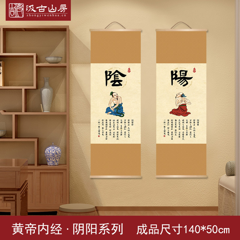 14003B中医阴阳挂图医院会所门诊药店学校装饰画宣传海报开业礼品