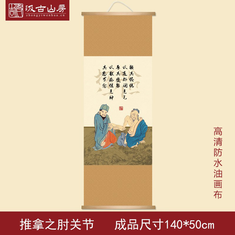 20001古法推拿图中医会所宣传画养生文化挂图中医馆技法装饰字画