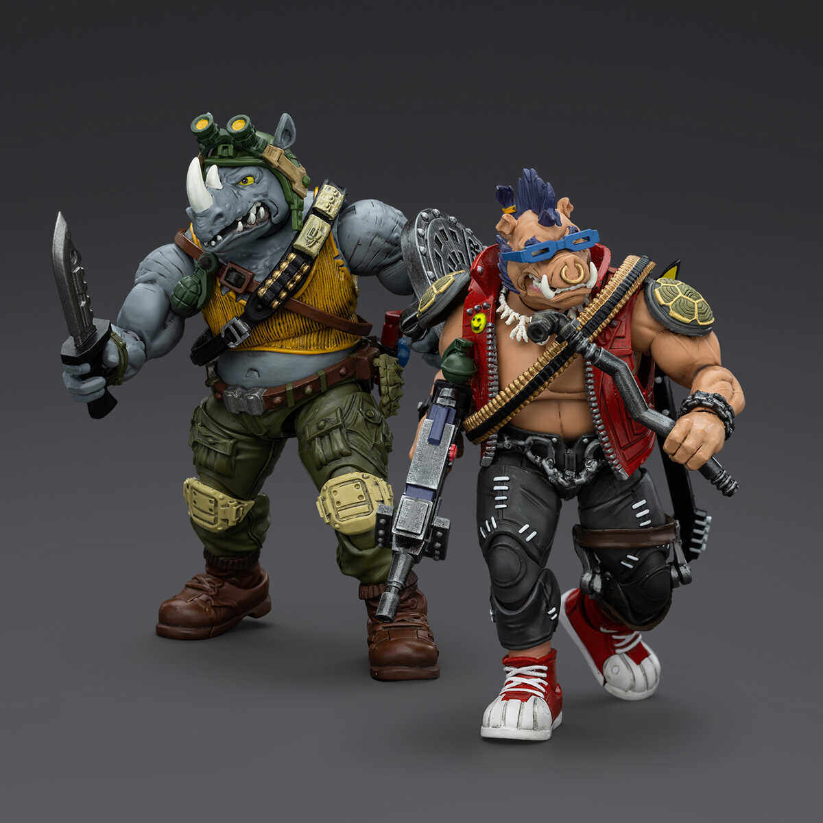 JOYTOY 1/18 TMNT Beebop & Rocksteady Action figure Toy Xmas Gift