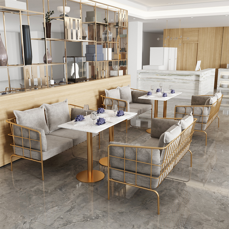 Dining room booth sofa table and chair combination wine clear bar light luxury milk tea shop nordic leisure area wall reception booth