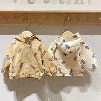 Right child youuuzi Autumn New Baby hooded zipper shirt fashion cute newborn baby coat autumn