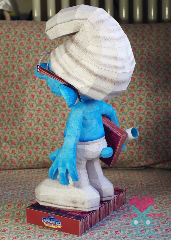 Cắt tình yêu ban đầu mô hình giấy 3D thủ công tự làm thủ công lắp ráp thủ công Smurfs Congcong - Mô hình giấy