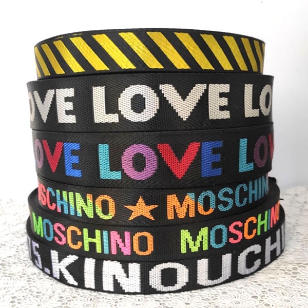 Nylon webbing knit shoulder strap Single shoulder double shoulder bag with inclined cross-wrap band Striped Letters SHOULDER BAG