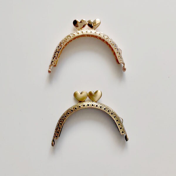 8 5CM SEMICIRCLE MOUTH GOLD HANDMADE DIY ORAL GOLD MATERIAL BAG ACCESSORIES SEMICIRCLE ORCHID EMBOSSING HEART-SHAPED HEAD MOUTH GOLD-Taobao