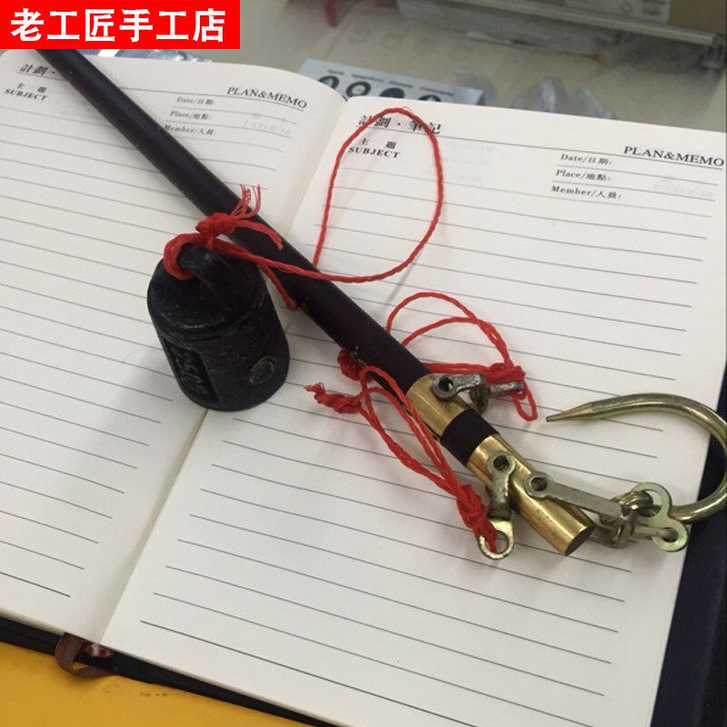 Old-fashioned belt mound boutique hook scale portable wooden scale Household kg scale Manual wooden post housewarming hi scale Old hook scale