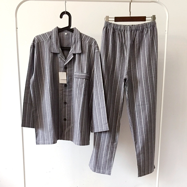 Phong cách Nhật Bản cotton cát sang trọng nam nữ dịch vụ nhà phù hợp với quần dài tay đôi đồ ngủ lỏng quần áo sống mùa thu đồ pijama nữ