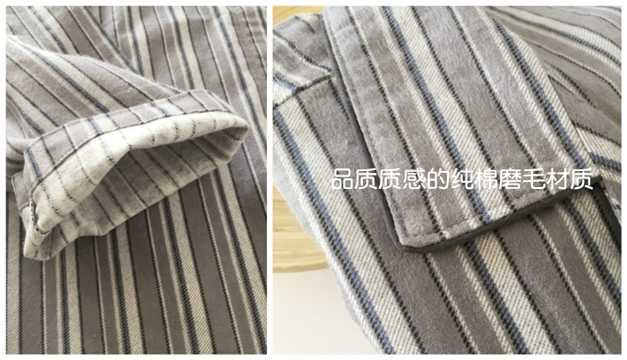 Phong cách Nhật Bản cotton cát sang trọng nam nữ dịch vụ nhà phù hợp với quần dài tay đôi đồ ngủ lỏng quần áo sống mùa thu