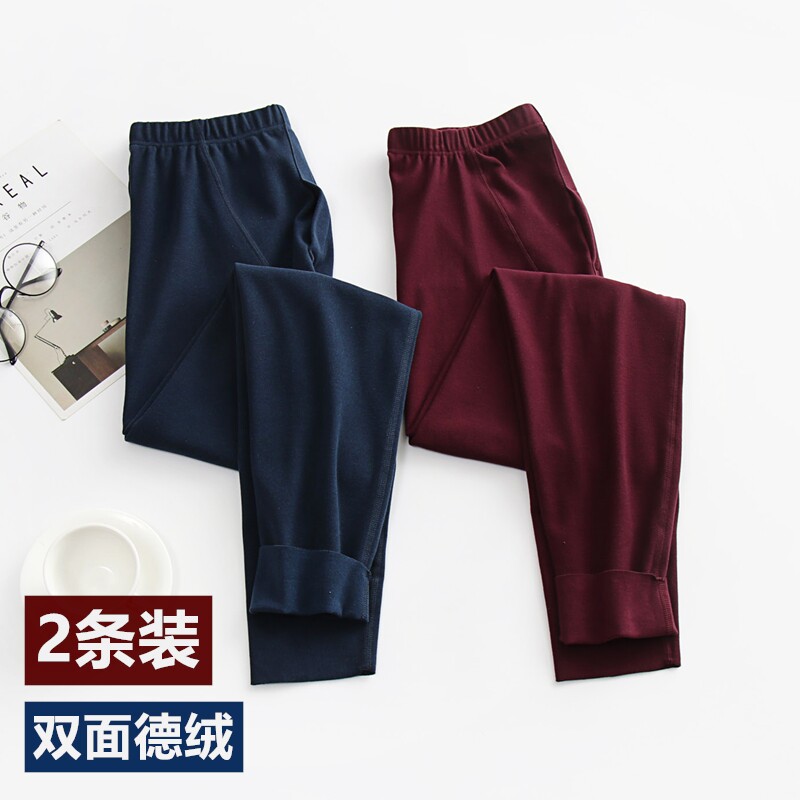 2 single pants (double face destextured) men's unscratched warm pants grindrops with high-bounty slightly thickened heat-generating sanitary pants
