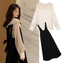 Pregnant womens tide Hot Mom personality autumn dress fashion out pregnant womens dress long early autumn suit two-piece set