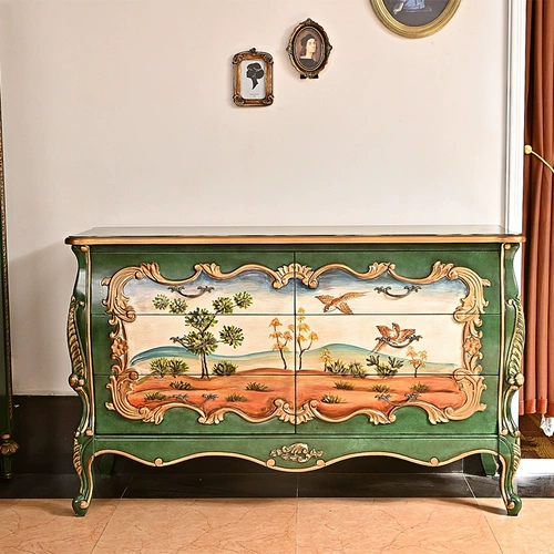 Американская сельская ретро -ретро -шесть -бакет Сюанганьский шкаф Сплошной лесной