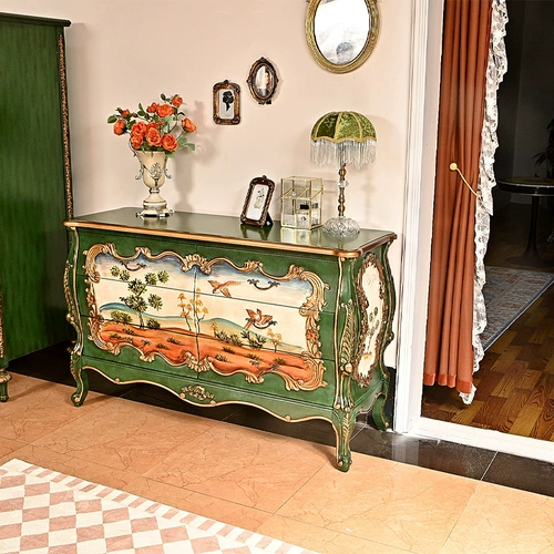 Американская сельская ретро -ретро -шесть -бакет Сюанганьский шкаф Сплошной лесной