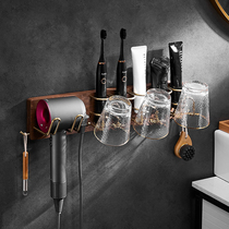 Solid Wood universal blower rack non-perforated electric toothbrush holder wall-mounted bathroom toothpaste Tooth Cup gargle rack