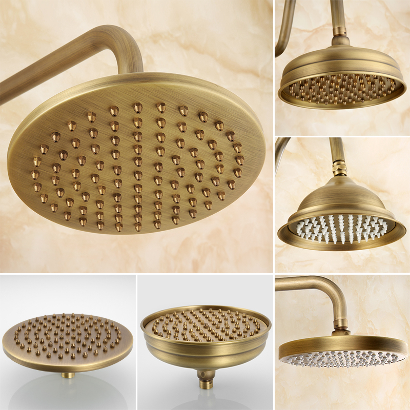 Antique-Style Shower Head Bathroom Brass Overhead Shower Showerhead Vintage Rain Shower Single-Head Showerhead
