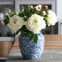 Rich and expensive Peony Emulation Flower Bedroom Living-room Living-room Fake Flower Home Decoration Pendulum table floral floral floral decoration flower