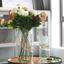 Creative Silk Ribbon Glass Vase Swing Piece Mesh Red Cool Bubble Nordic Home Living Room Decoration Water Raising Transparent Utensil