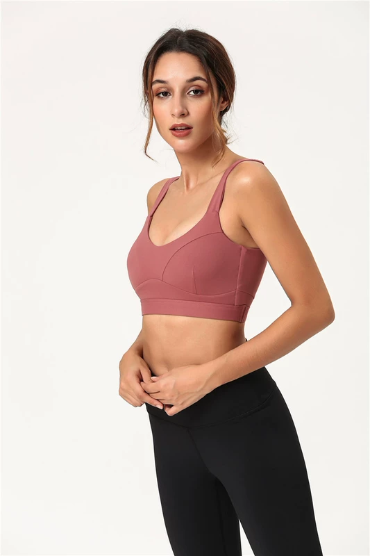 Yoga đồ lót thể thao co giãn thoáng khí mà không cần vòng thép corset làm đẹp trở lại chống sốc tập thể dục áo ngực nữ - Đồ lót thể thao