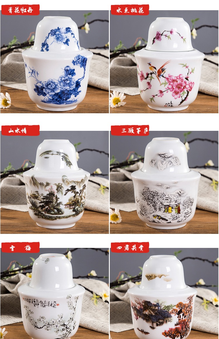Một nửa ly catty ấm rượu bình rượu mát nhà ấm rượu bình nóng rượu nồi gốm đặt rượu vang vàng ly rượu vang trắng ly bộ ly rượu vang