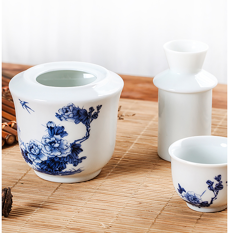 Jingdezhen rượu vang vàng ấm rượu vang nồi gốm hộ gia đình hai hai rượu vang trắng rượu vang nóng rượu sake vì lẩu nóng bộ rượu vang