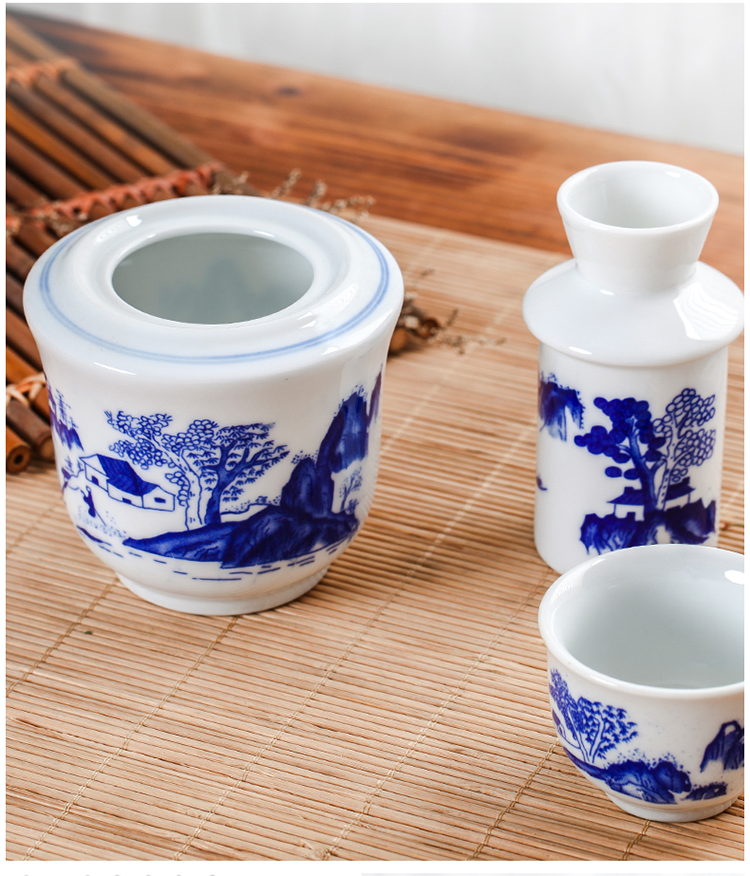 Jingdezhen rượu vang vàng ấm rượu vang nồi gốm hộ gia đình hai hai rượu vang trắng rượu vang nóng rượu sake vì lẩu nóng bộ rượu vang