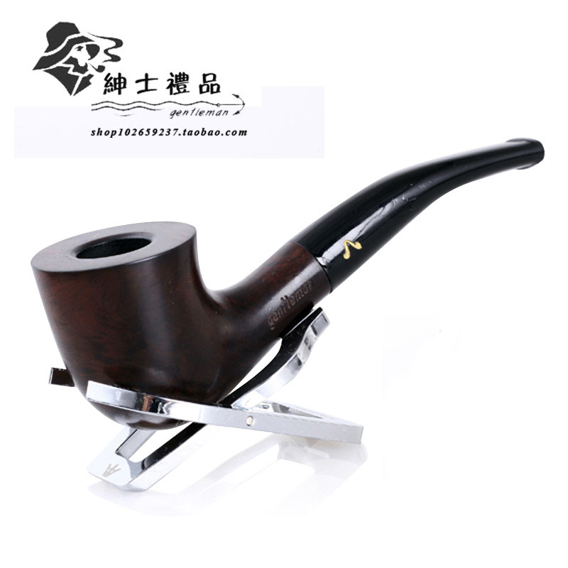 Medium imported ebony entry pipe old-fashioned tobacco pipe curved handmade pipe solid wood delivery accessories gift