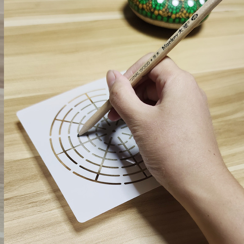 Positioning Sheet Stones Twist Mandolo Painting Round Polo Dot Hand-painted Positioning Assist 15 cm Yan Yan Meishi