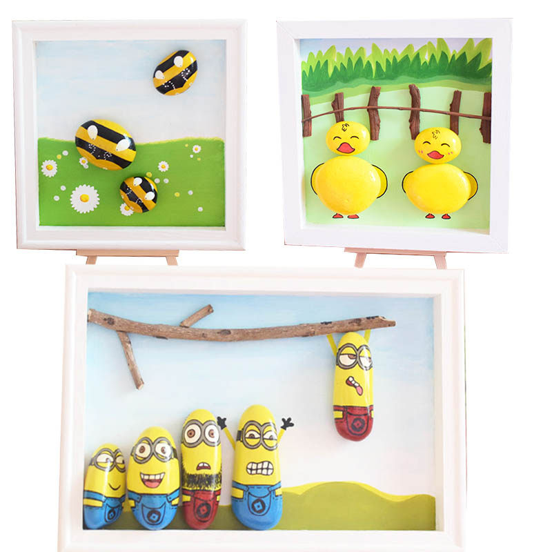 Children's propylene painted animal stone painted material semi-finished product suit frame yourself coated white
